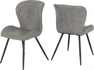 Quebec Chair (Box of 4) – Grey Faux Leather