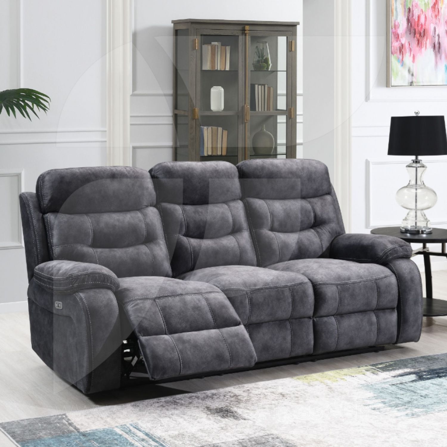 ​Carrie Sofa Collection – Space-Saving Contemporary Style in Dark Grey High-Durance Fabric