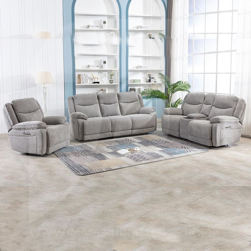 Herbert Electric Motion Sofa Collection – Soft Fabric Comfort with Wireless Charging and USB-C Ports