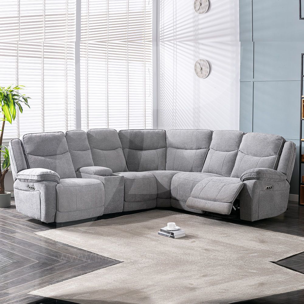 Herbert Electric Motion Sofa Collection – Soft Fabric Comfort with Wireless Charging and USB-C Ports