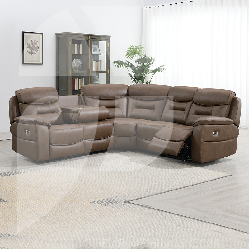Leroy Corner Sofa – Chestnut &amp; Grey Options