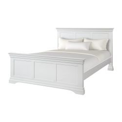 Bella Bed – Elegant White Wooden Bed Frame (Available in 4ft6, 5ft &amp; 6ft)