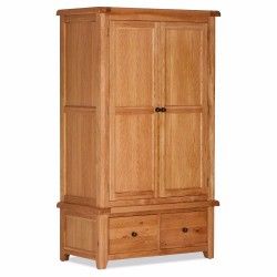 Oscar Double Wardrobe – Solid Oak Style &amp; Storage