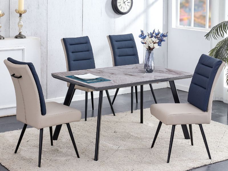 Dario Dining Table – Modern Black Legs, Table Only