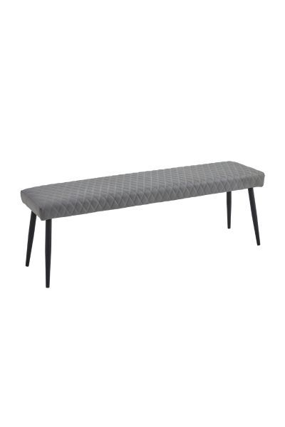 Branca Low Bench – Grey Fabric