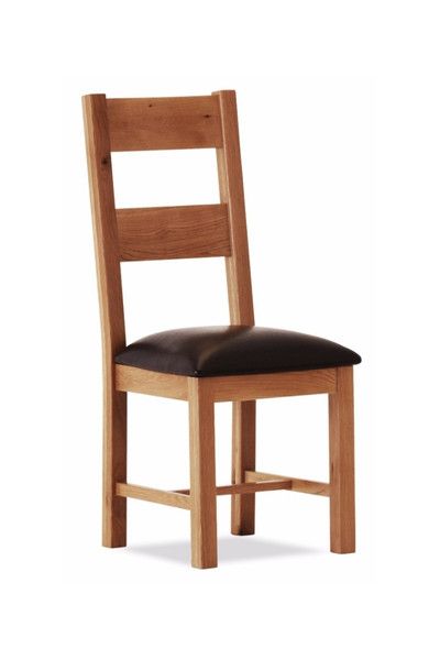 Oscar Large Chair – Oak &amp; Dark Brown PU