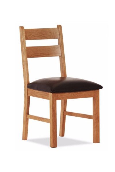 Oscar Low Chair – Oak &amp; Dark Brown PU