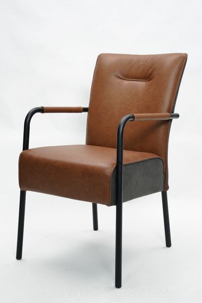 James Leather Dining Chair – Cognac