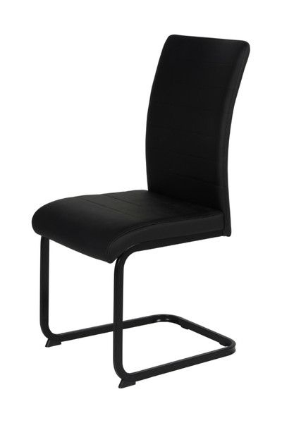 Liana Chair – Black PU with Black Legs