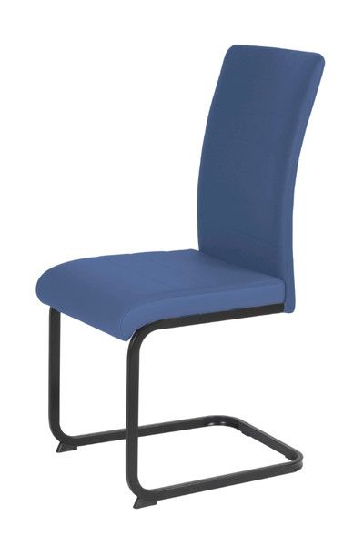 Liana Chair – Blue PU with Black Legs