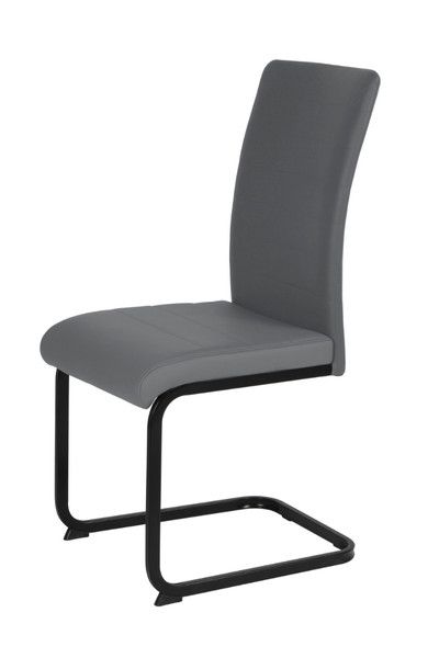 Liana Chair – Grey PU with Black Legs