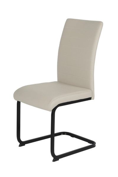 Liana Chair – Taupe PU with Black Legs