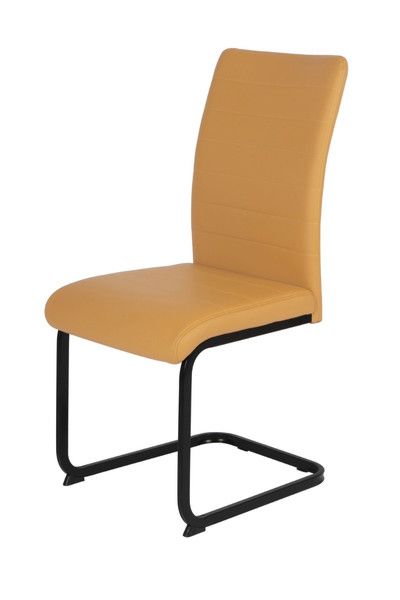 Liana Chair – Yellow PU with Black Legs