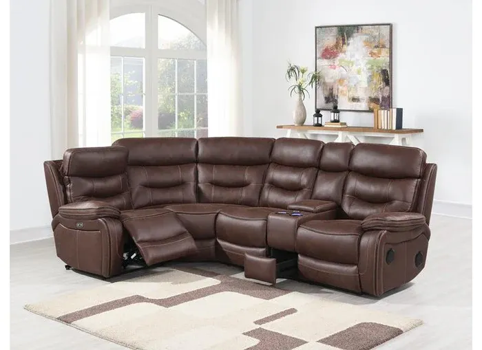 Noah “Tech” Brown Corner Sofa