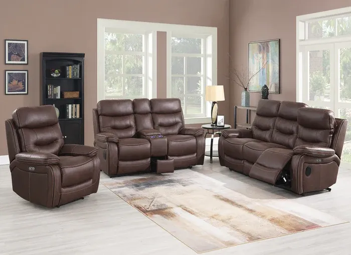 Noah &#39;Tech&#39; Brown  Reclining Sofa