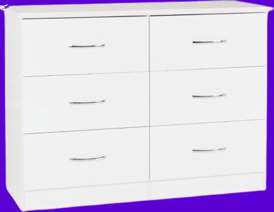 Nevada 6 Drawer Chest White