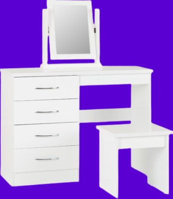Nevada 4 Drawer Dressing Table Set White