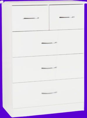 Nevada 3+2 Drawer Chest White