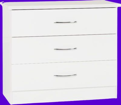 Nevada 3 Drawer Chest White