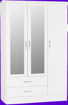 Nevada 3 Door Wardrobe White