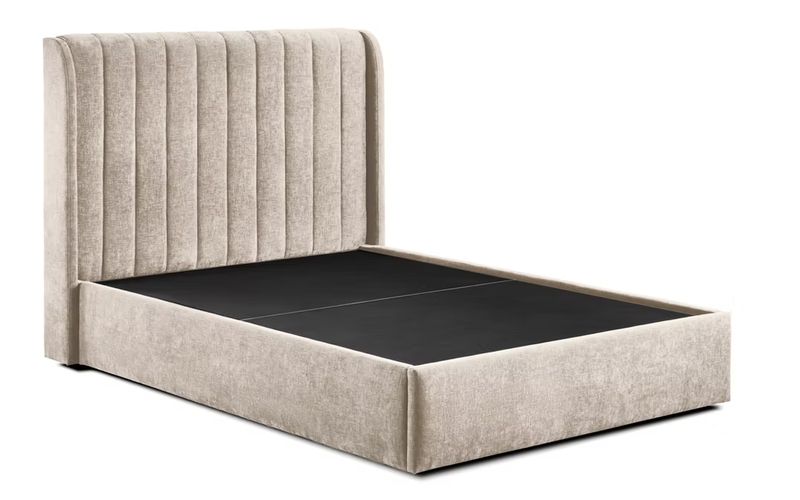 Frida Gas Lift Storage Bed – Beige Fabric