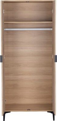 Miami 2 Door Wardrobe- Oak Effect/Black