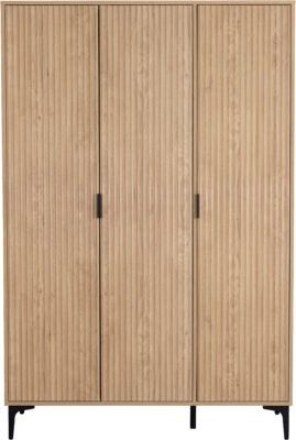 Miami 3 Door Wardrobe - Oak Effect/Black