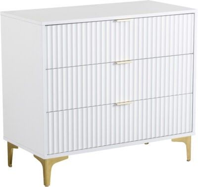 Miami 3 Drawer Chest – White &amp; Gold