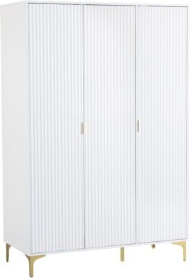Miami 3 Door Wardrobe - White/Gold