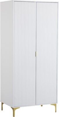 Miami 2 Door Wardrobe - White/Gold