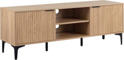 Miami 2 Door TV Unit - Oak Effect/Black