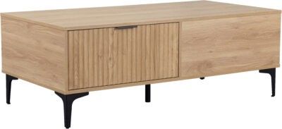Miami 2 Drawer Coffee Table – Oak Effect / Black
