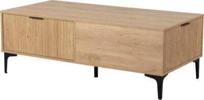 Miami 2 Drawer Coffee Table – Oak Effect / Black