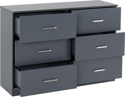 Dakota 6 Drawer Chest – Dark Grey