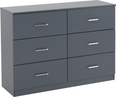 Dakota 6 Drawer Chest – Dark Grey