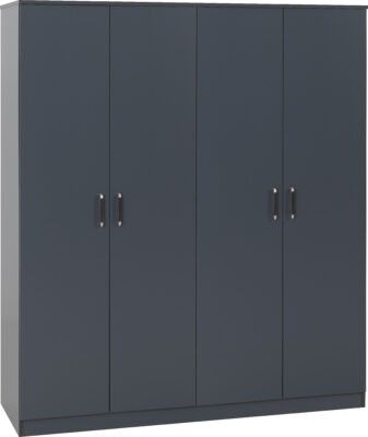 Dakota 4 Door Wardrobe – Dark Grey