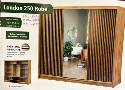 London 2.5m Sliderobe Wotan Oak