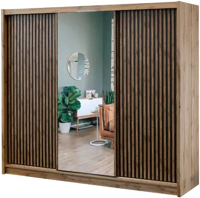 London 2.5 Metre Sliderobe - Wotan Oak