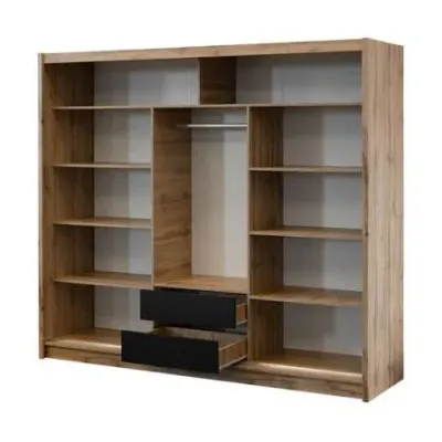 London 2.5 Metre Sliderobe - Wotan Oak