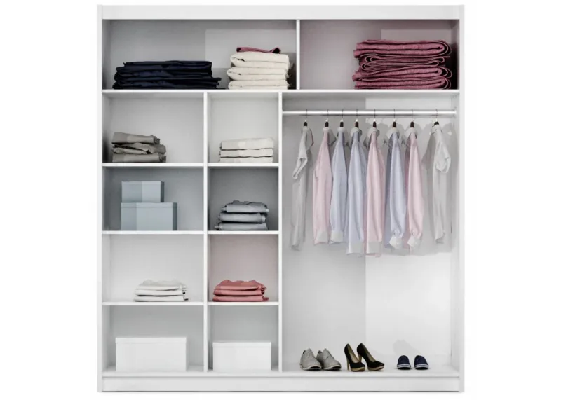 Paris 2.03m Sliderobe – Available in White, Light Oak &amp; Grey