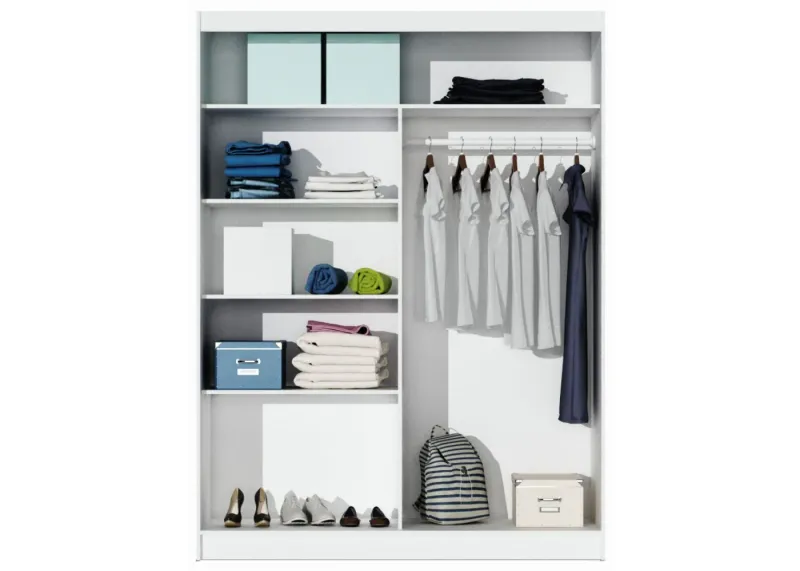 Paris 1.6m Sliderobe – Available in White, Light Oak &amp; Grey