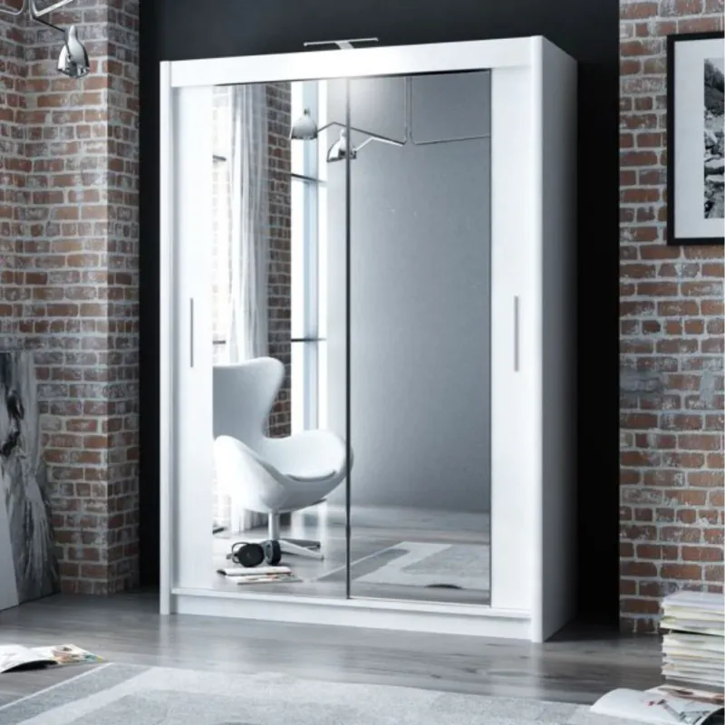 Paris 1.6m Sliderobe – Available in White, Light Oak &amp; Grey