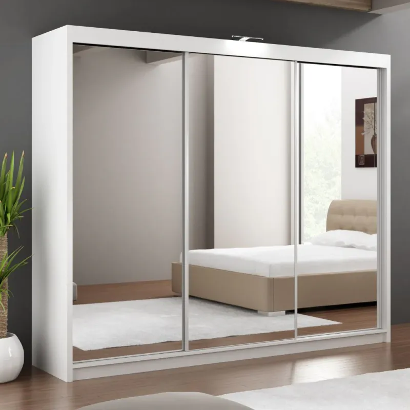 Paris 2.5m Sliderobe – Available in White, Light Oak &amp; Grey