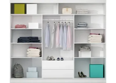 Paris 2.5m Sliderobe – Available in White, Light Oak & Grey