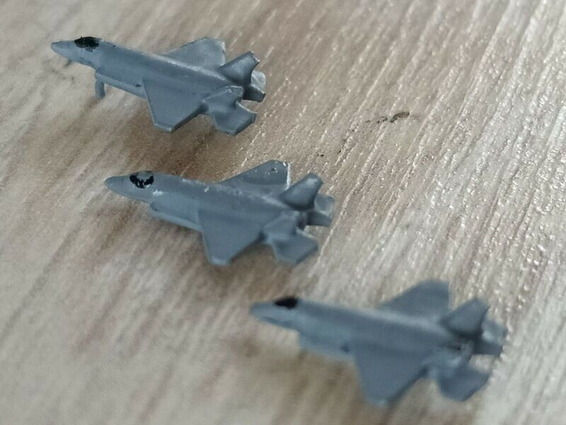 1/1200 or 1250 model F35 jet fighter set 3d printed.