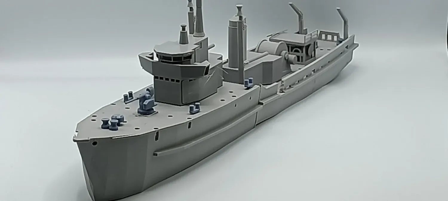 Ton-Class MCMV 1/76.2 Railway OO gauge model ship kit for dockyard scene