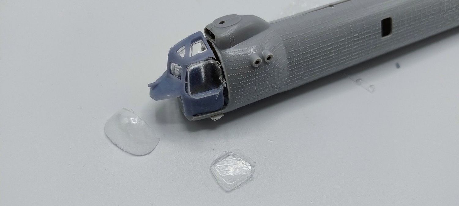 1/72 model Belvedere cockpit conversion to HC.mk 1 helicopter