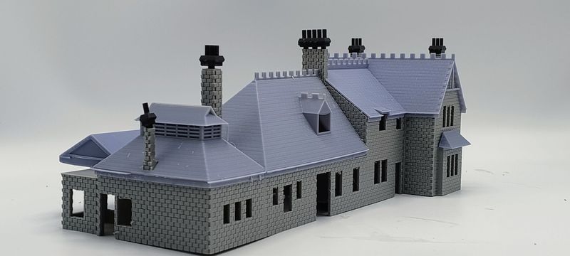 Corfe Castle Station Building with Signal box and Station masters house.