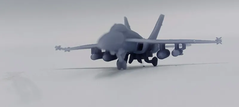 F18 Super Hornet mix of flight and folded wings 1/350 model .