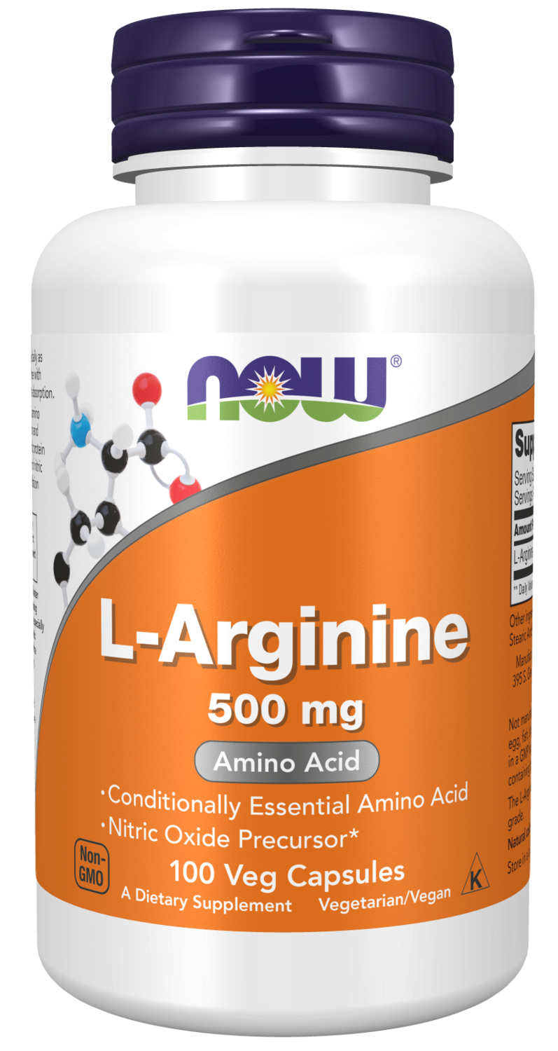 NOW- ARGININE 500mg 100 VCAPS